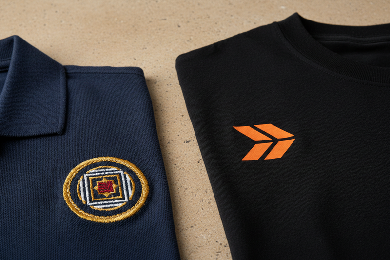 Which apparel decoration method—screen printing or embroidery—costs more across different order volumes, artwork designs, and garment types, and how do buying teams optimize unit margins for each?