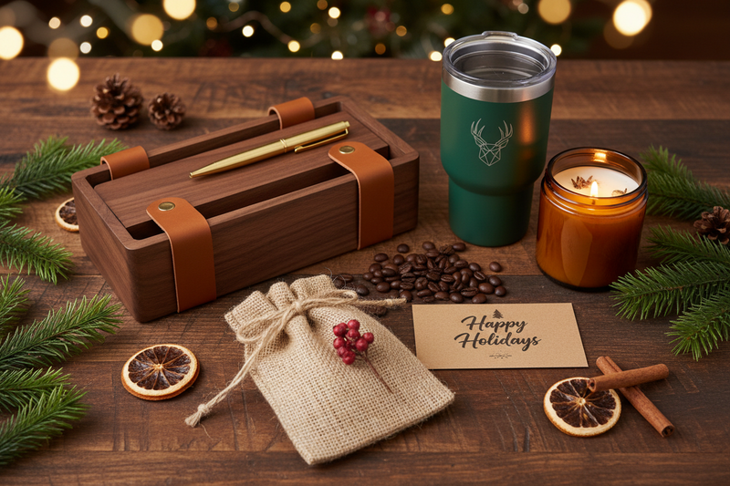 Holiday Gift Sourcing: Custom Desk Sets, Drinkware & Curated Kits