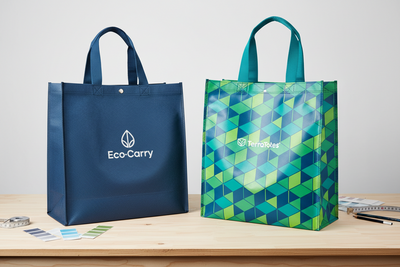 Large Custom Non-Woven Bags: Stock Colors vs. Custom Laminated Printing