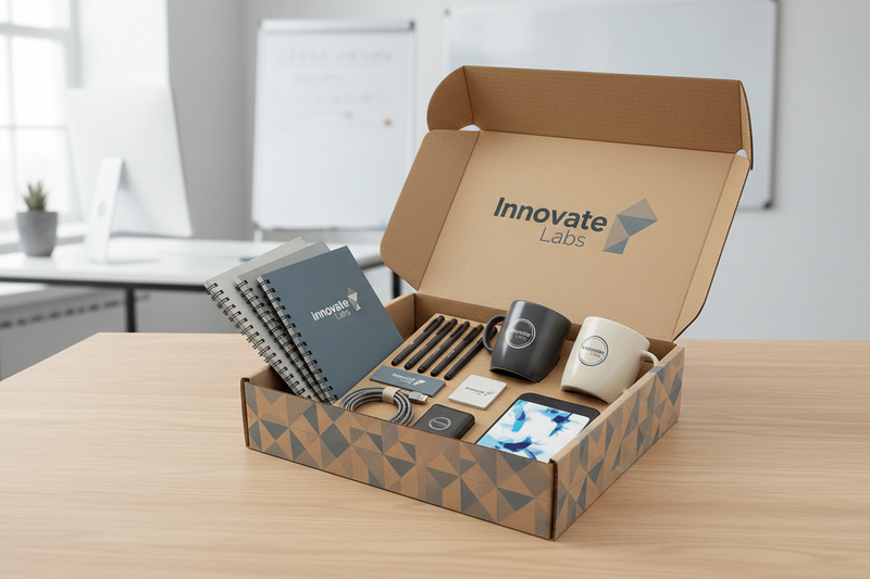 Custom Branded Office Swag Boxes for Corporate Gifting, Events & Bulk Orders
