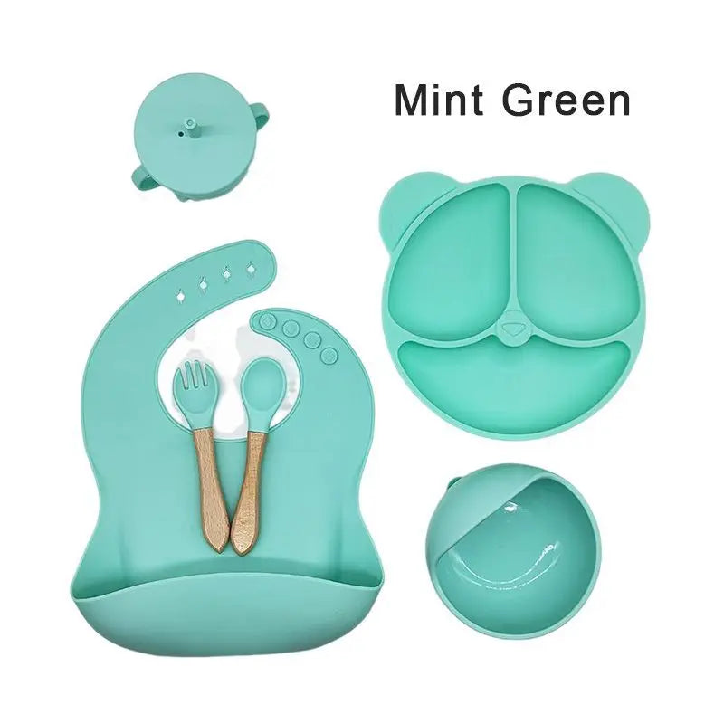 BPA-Free Silicone Suction Plate | 6 Piece Baby Feeding Set