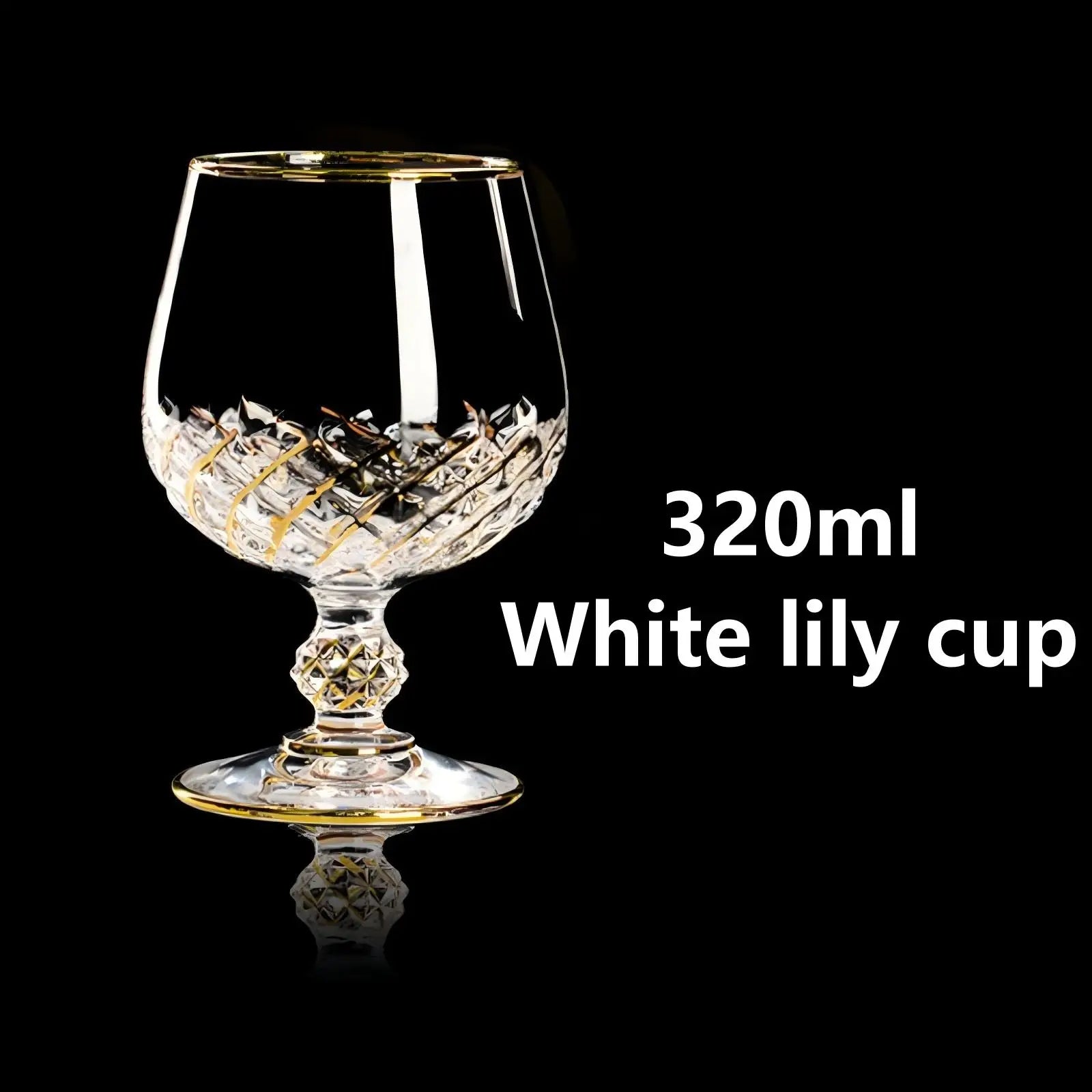 Custom Lead-Free Crystal Glasses: 96 MOQ, 24K Gold Trim | Hand-Blown Vintage Wine Goblet Set