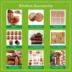 Acacia Wood Utensil Set 12-Piece | Custom Logo | Dishwasher Safe