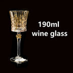Custom Lead-Free Crystal Glasses: 96 MOQ, 24K Gold Trim | Hand-Blown Vintage Wine Goblet Set