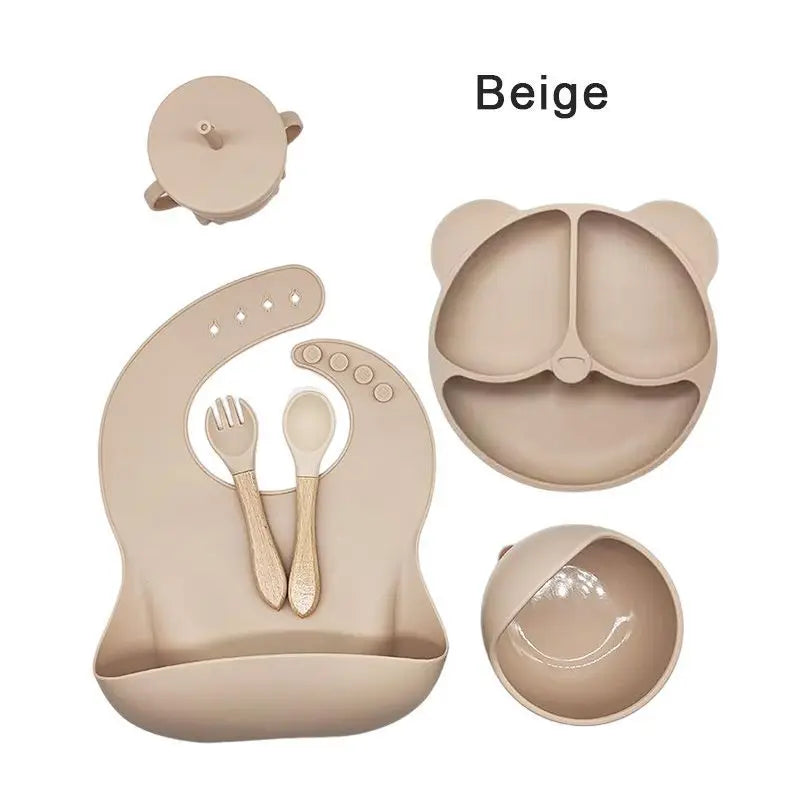 BPA-Free Silicone Suction Plate | 6 Piece Baby Feeding Set