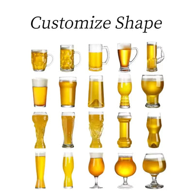Custom Hand Blown Crystal Beer Mugs Wholesale | Logo Pint Glasses 48 MOQ
