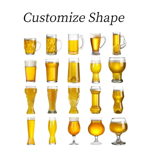 Custom Hand Blown Crystal Beer Mugs Wholesale | Logo Pint Glasses 48 MOQ