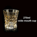 Custom Lead-Free Crystal Glasses: 96 MOQ, 24K Gold Trim | Hand-Blown Vintage Wine Goblet Set