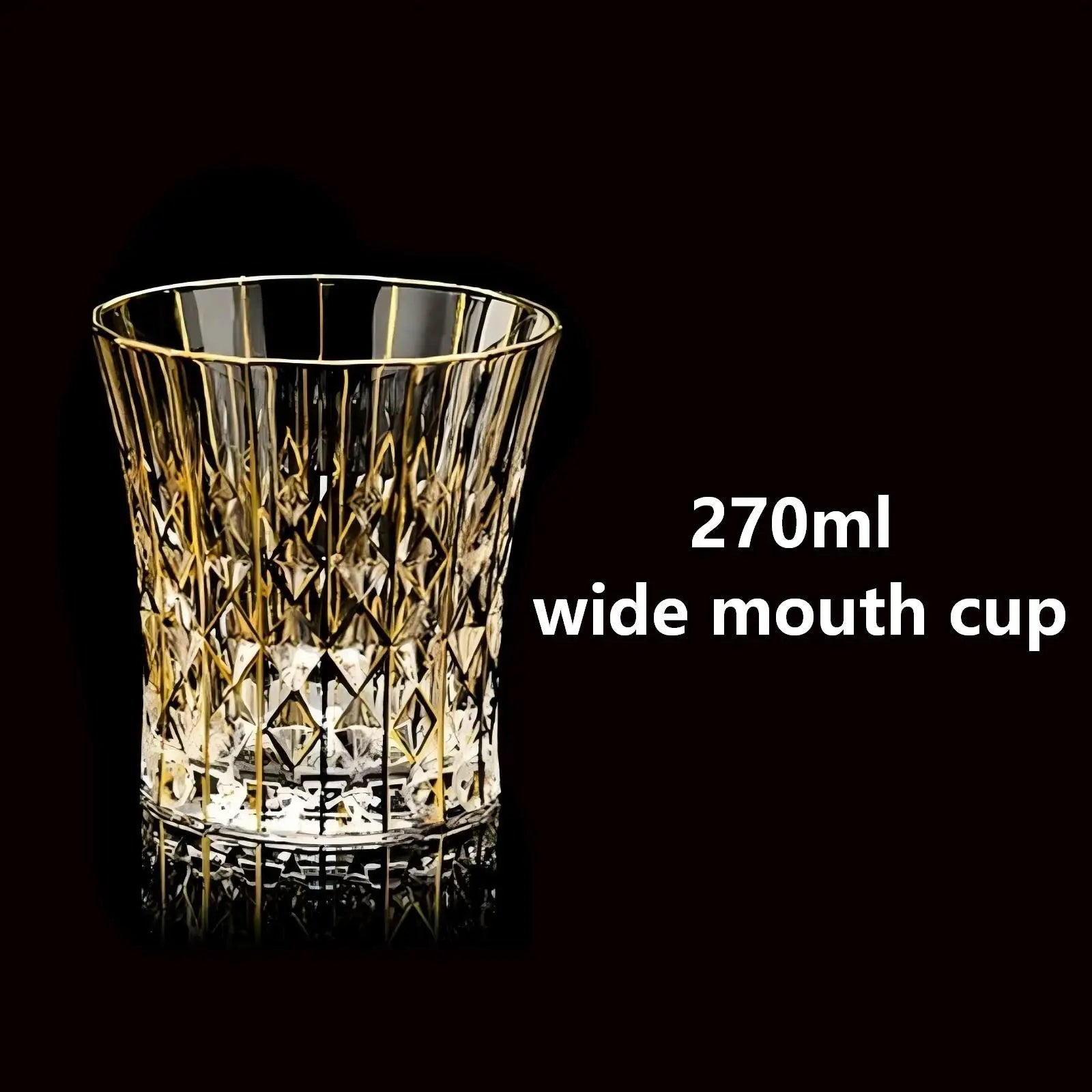 Custom Lead-Free Crystal Glasses: 96 MOQ, 24K Gold Trim | Hand-Blown Vintage Wine Goblet Set