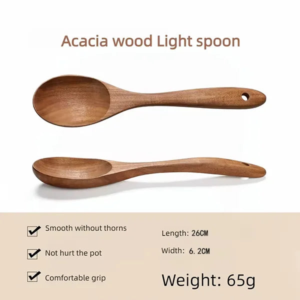 Acacia Wood Utensil Set 12-Piece | Custom Logo | Dishwasher Safe