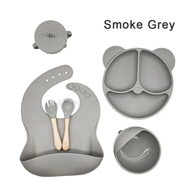 BPA-Free Silicone Suction Plate | 6 Piece Baby Feeding Set