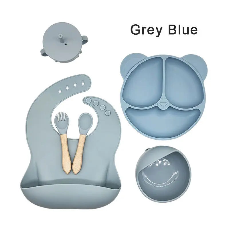 BPA-Free Silicone Suction Plate | 6 Piece Baby Feeding Set