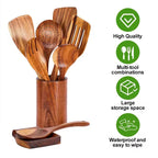 Acacia Wood Utensil Set 12-Piece | Custom Logo | Dishwasher Safe