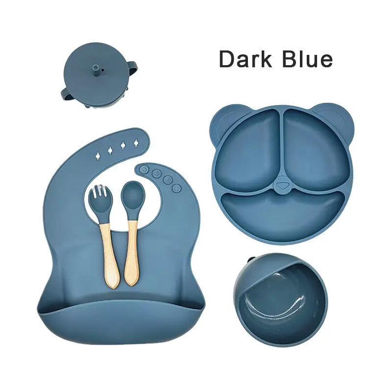 BPA-Free Silicone Suction Plate | 6 Piece Baby Feeding Set