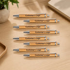 Custom Bamboo Pens with Laser Engraved Logo | Eco-Friendly, 100 MOQ, 1.0mm