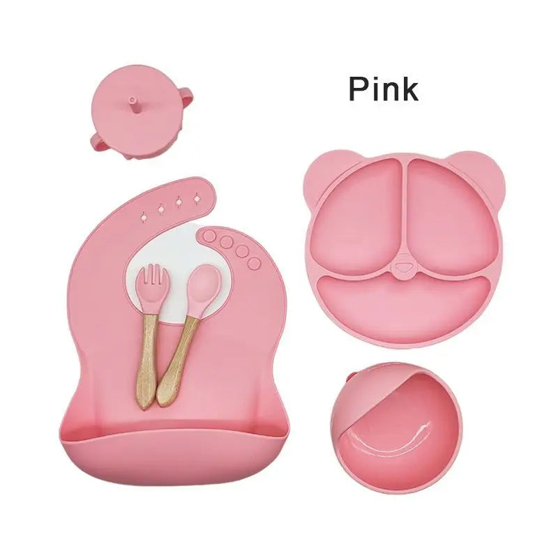BPA-Free Silicone Suction Plate | 6 Piece Baby Feeding Set