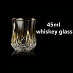 Custom Lead-Free Crystal Glasses: 96 MOQ, 24K Gold Trim | Hand-Blown Vintage Wine Goblet Set