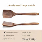 Acacia Wood Utensil Set 12-Piece | Custom Logo | Dishwasher Safe