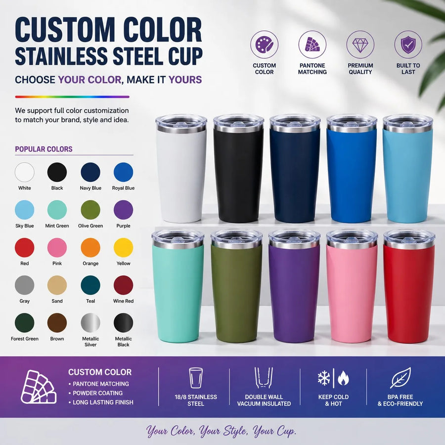 Custom Stainless Steel Tumblers with Logo Wholesale | MOQ 100