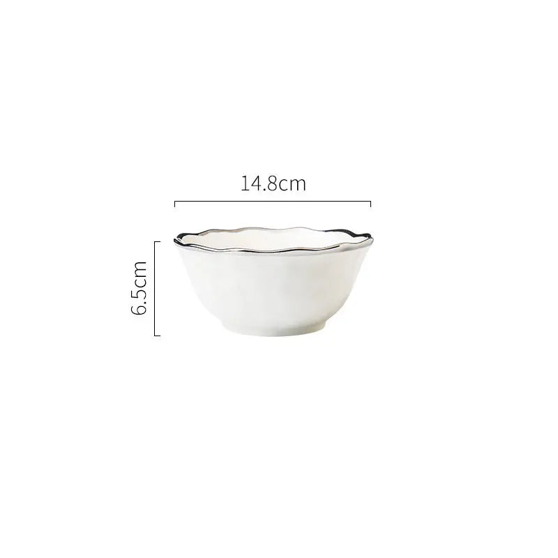 Silver Edge Ceramic Dinnerware Set | 20 MOQ | European Style | Luxury