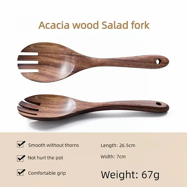 Acacia Wood Utensil Set 12-Piece | Custom Logo | Dishwasher Safe