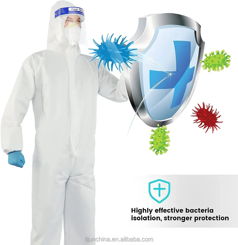 Type 5/6 Disposable Coveralls | CE Certified | 10,000 MOQ | 50-55 GSM