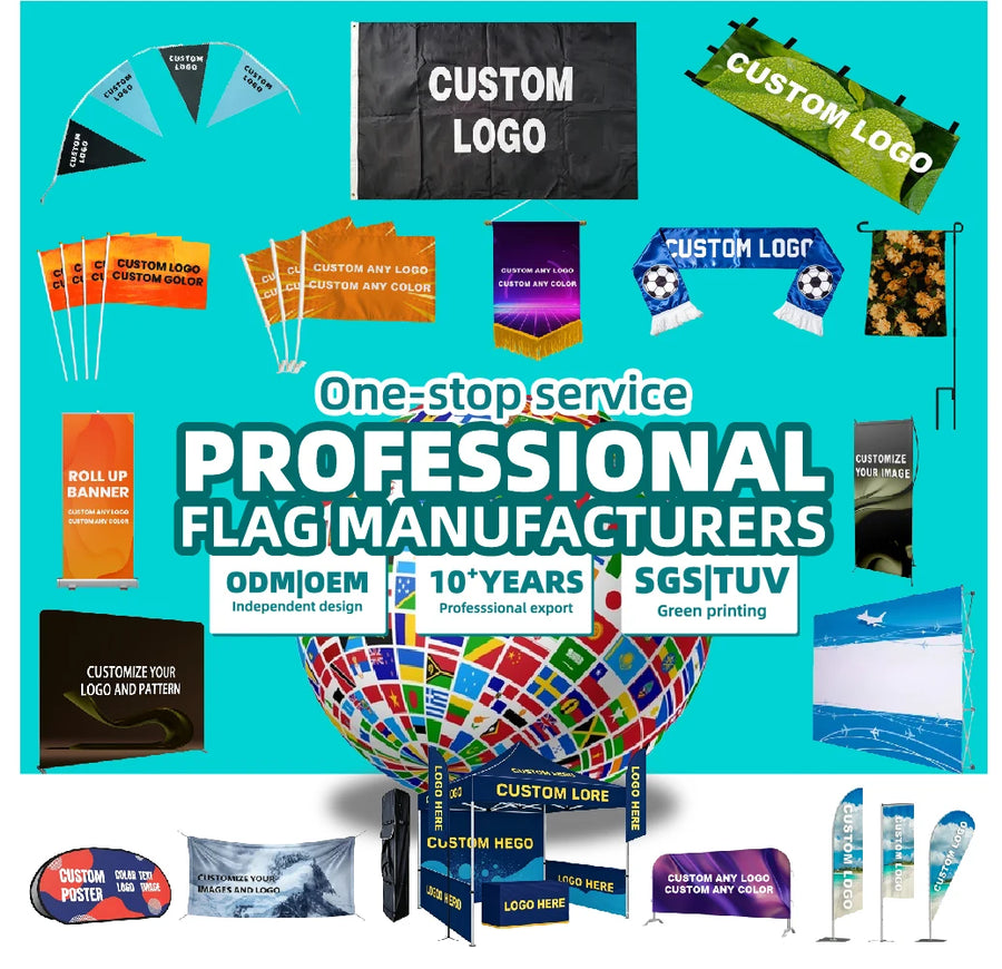 Custom 3x5ft Sublimation Flags | Double-Sided Outdoor Flags | 10 MOQ | 5-Day Lead Time