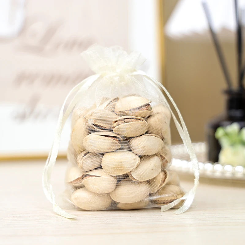 Transparent Organza Pouches Wholesale | 0.001kg Gift Bags Jewelry Packaging