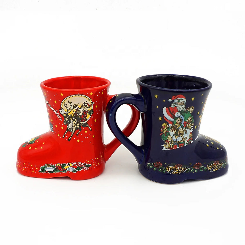 Custom 8oz Ceramic Boot Mugs with Logo Wholesale | MOQ 2000