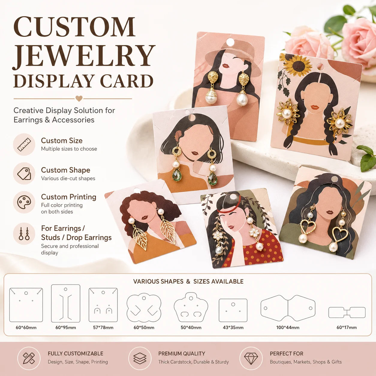 Custom Jewelry Display Cards | 400gsm | Gold Foil | Free Design