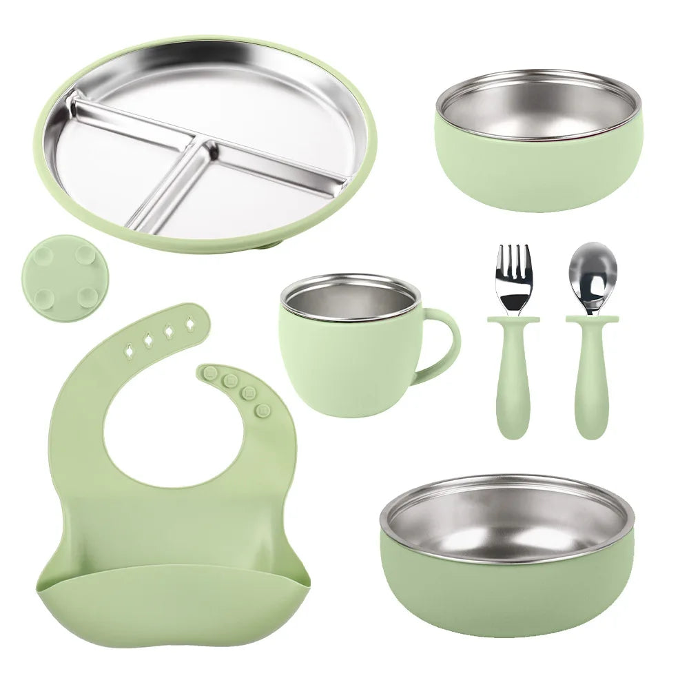 Custom 304 Stainless Steel Children's Plates with Logo | MOQ 10