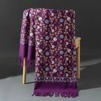 Embroidered Winter Polyester Scarf | Floral Design | Tassel Finish | 1 MOQ | Modest Fashion