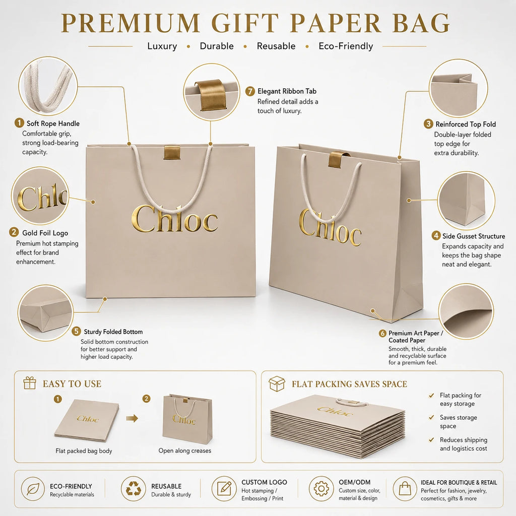 Custom Kraft Paper Shopping Bags | Retail Gift Bags