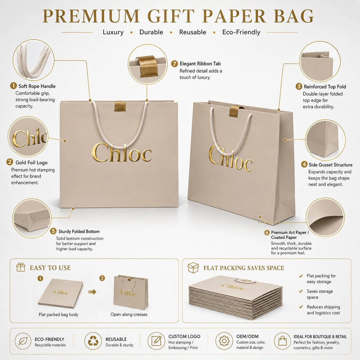 Custom Kraft Paper Shopping Bags | Retail Gift Bags
