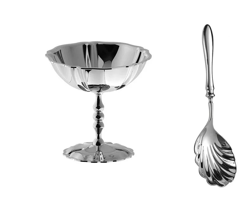 304 Stainless Steel Dessert Cup | Tulip Shape | 50 MOQ | Custom Logo