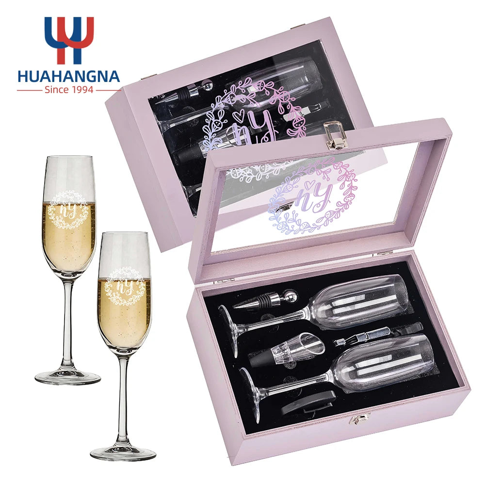 Custom Crystal Champagne Flutes | 100 MOQ for Wedding & Event Toasting
