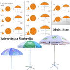 Custom Beach Umbrella 1 PC MOQ | Promotional Parasol with Logo Print