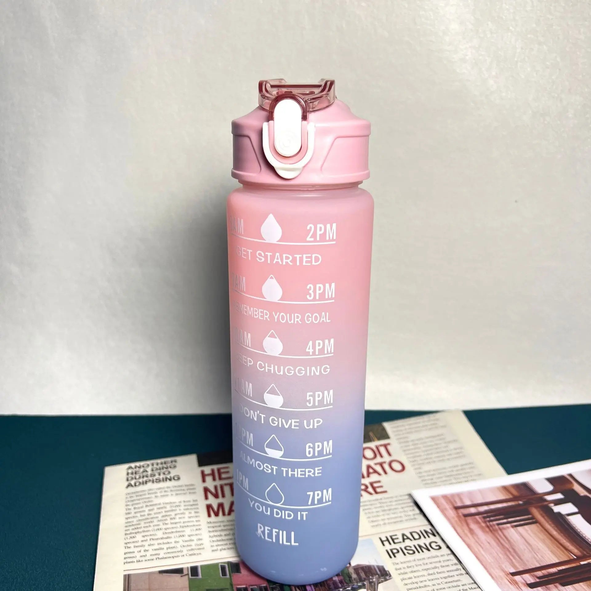 Custom 900ml Motivational Water Bottles | 5 MOQ Time Marker Fitness