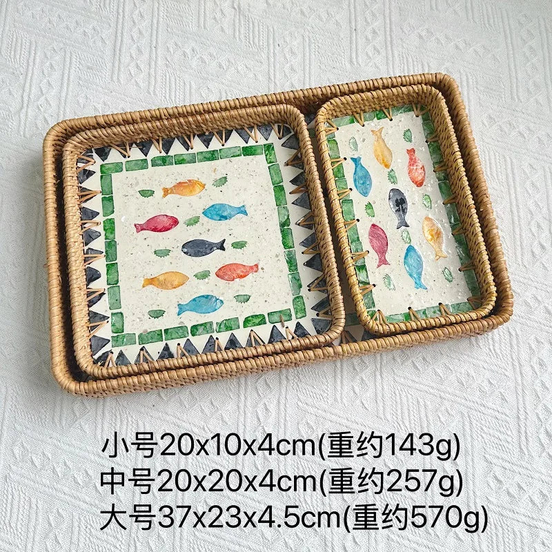 Custom Rattan Storage Trays with Logo | MOQ 5 Pcs