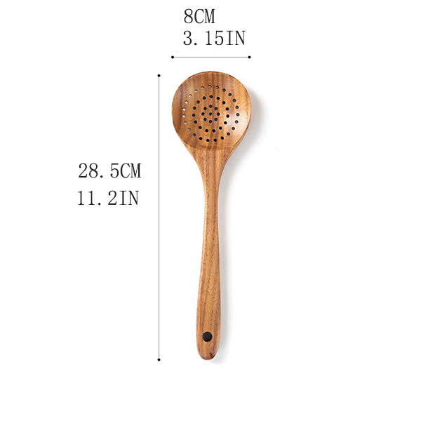 Acacia Teak Wood Utensil Set 9-Piece | Non-Stick | 1 MOQ | Custom Logo