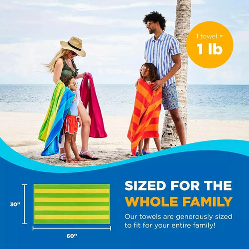 Custom 100% Cotton Striped Beach Towel for Travel, Yoga, Bath, Pool, and Resort Use