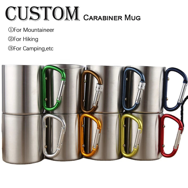 Carabiner Camping Tumbler 200ml 300ml | Custom Logo | 304 SS
