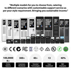 Portable 5000mAh Shared Power Bank with Built-In Cables for Phone Charging