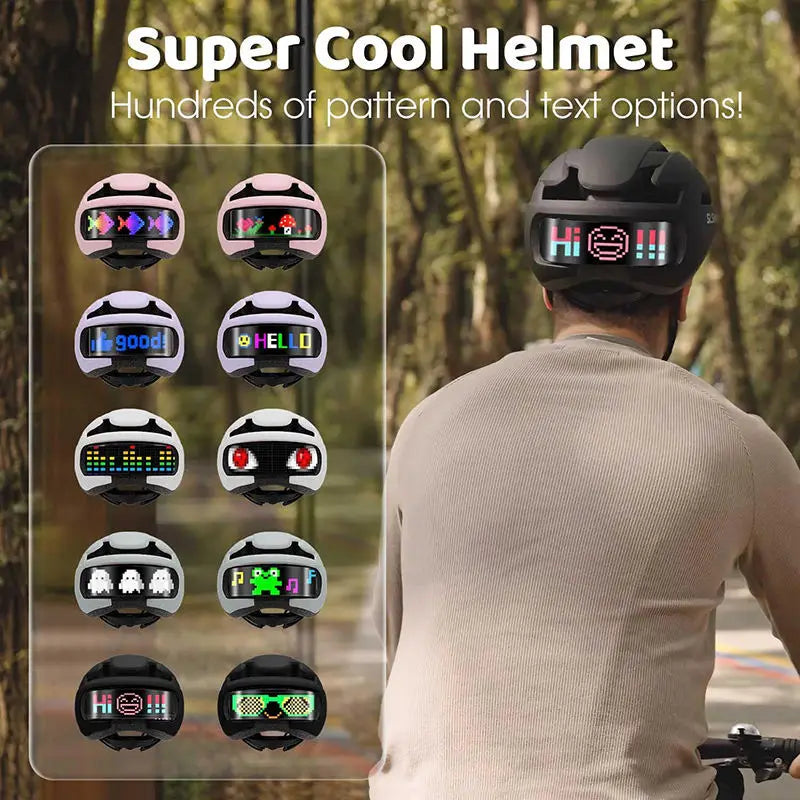 LED Screen Bicycle Helmets with Logo | Adult Cycling Road Bike