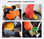 Heat Resistant Silicone Oven Mitts | Food Grade BBQ Gloves