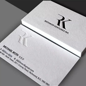 Custom Embossed Business Cards with Logo | MOQ 100 Pcs