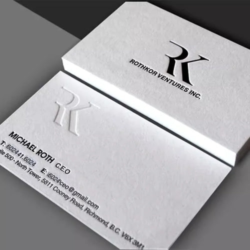 Custom Embossed Business Cards with Logo | MOQ 100 Pcs