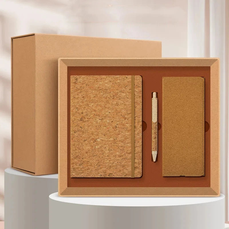 Custom Wooden Notebook Gift Set with Logo | 10 MOQ