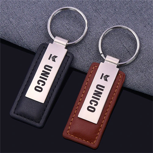 Custom Leather Keychain with Logo | 50 MOQ Premium Hardware