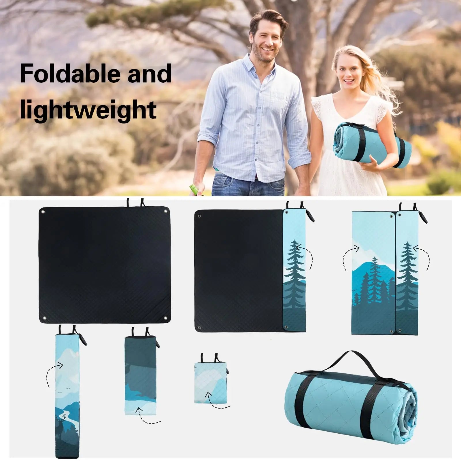 Customized Logo Waterproof Compact Camping Mat Foldable Outdoor Portable Picnic Blanket